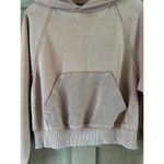 Aerie Rust Orange Terry Cropped Hooded Pullover Sweatshirt Women’s size Small Photo 3