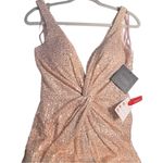 Mac Duggal NWT Ieena for  Front Twist Plunging Sequin Mini Dress Size 2 Photo 4