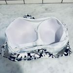 Lands' End  Womens Swimsuit One Piece Size 12 Black White Floral Ruffle Photo 3