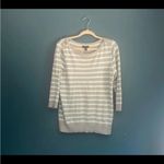 GAP gray, and‎ light teal striped 3/4 length armed sweater size women’s XXL Gray Photo 1