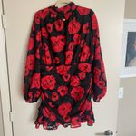 VICI Silk Night Ruched Floral Mini Dress - Chic Red Floral Dress Photo 6