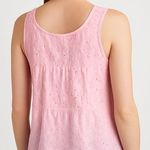 Gap Pink Embroidered Eyelet Tank Top Women’s M Sheer Cotton Blouse Y2K Preppy Photo 1
