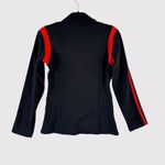 Adidas  Womens Jacket Black Trefoil Track Full Zip Pockets Striped RARE Small Photo 1