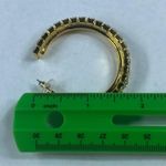 Dress Up Gold Tone Hoop Rhinestone Pierced Post Earrings Women Sparkle Shine  Photo 7