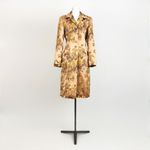 Vintage 80’s Chinese Patterned Satin Longline Jacket in Rose Gold | Size S/M Size M Photo 3