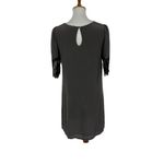 Anthropologie Dil Dress 6 Gray Silk Lace Short Sleeve Romantic Vintage Photo 3