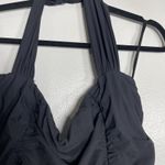 Chiara Boni La Petite Robe Ruched Halter Dress Size 50 US 12 Black Party Holiday Photo 1