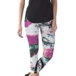 Lululemon size 8 Run inspire crop II leggings luxtreme white pink splatter mesh Photo 12