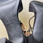 MIA  Black Suede Laser Cut Lace Up Stiletto Heels Women's Size 6 Photo 6