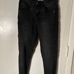 Paige Judy Blue Black Cropped Fit Frayed Hem Jeans 1/25 Flaws Thrashed Rocker Punk Photo 0