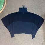 XCVI Wearables Thera Cotton Modal Mesh Paneled Pullover Poncho Lagenlook Navy 1X Photo 4