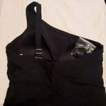 Kona Sol Swimsuit Women's Size 14 Black One Shoulder Ruched Side Bikini Swimwear Photo 4