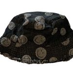 David & Young  black happy face bucket hat with fringe on bottom Photo 2