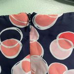 R & K  Coral and Navy Circle Pattern Pleated Front Knee Length Dress Sz 6 Photo 7