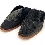 Free People Butterfly Effect Faux Fur Crushed Velvet Mules Green Womens Size 38 Photo 7