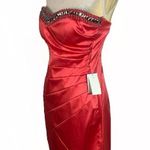 B Darlin Coral Pink Strapless Mini Formal Prom Bridesmaid beaded Dress 11/12 jr Photo 2