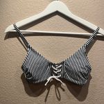 Xhilaration Women’s Bikini Top Striped Navy Blue White Nautical Preppy Small Photo 2