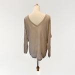 Leith  Women's Size Medium Beige V-Neck‎ And Back Pullover Sweater Nordstrom Lite Photo 1