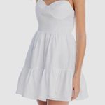 $295 Staud Women's White Landry Smocked Bustier Mini Dress Size Large Photo 0