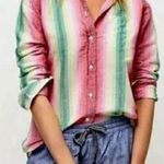 J.Crew  Linen Classic Fit Rainbow Striped Long Sleeve Shirt Photo 0