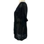 Chico's New  Black Floral Crochet Applique Open Knit Short Sleeve Sweater Size XL Photo 5