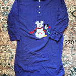 Disney Vintage  Store Nightgown Women’s  L/XL Mickey Mouse Blue Plaid Flannel 90s Photo 0