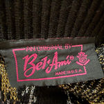 Vintage Bel Ami Black Gold Metallic Floral Sweater Made in USA Size Medium Photo 7