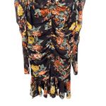 Veronica Beard  Hedera Silk Floral Ruched Mini Dress‎ Oxblood Long Sleeve 6 NWT Photo 8