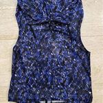 Fabletics  Size Large Demi Lovato Damara Vest Activewear Mock Neck Mesh Camo blue Photo 0