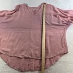 Cato  XL Top Linen Blend Lagenlook Oversized Roll Tab Sleeve V-Neck Boho Resort Photo 9