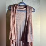 Boho Long Flowy Vest, purchased at Anthropologie, floral velvet embossed, blush Pink Size undefined Photo 1