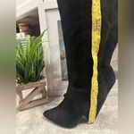 Bamboo  black high-heeled boots with a block heel, size 8, with a zipper. Photo 4