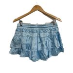 Shug Lala Mini Skirt Skort 100% Silk Blue Medium NWT$299 Photo 1