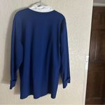 Quacker Factory Blue Holiday Snowman Winter Turtleneck Sweatshirt L Photo 4