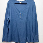 Terra & Sky  Thermal Henley Pullover Womens 3X Cotton Stretch Baselayer Capsule Photo 0