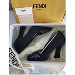 Fendi  FFREEDOM Satin CLOTH HEELS With Embellishment NEW Dustbag Box Etc 38 Photo 2