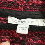 Chico's  Red Allure Tweed plaid Blazer cardigan sweater Photo 1