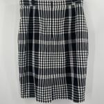 Ann Taylor Skirt Size 10 Linen Blend Plaid Pencil Black White Business Casual Photo 6