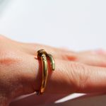 Titanium Steel Gold Plated Nail Ring Minimal Gift Photo 4