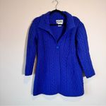 Aran Crafts Blue Merino Wool Cable Knit Cardigan Sweater Womens XS Ireland Photo 9