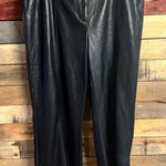 7 For All Mankind  Black Faux Leather Crops Size Large‎ Photo 0