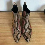 Steve New York Women's Radical Western Snake Print Ankle Booties Size‎ 8 Brown Photo 1