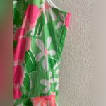 Lilly Pulitzer  Freja Fit & Flare Mini Dress Pink Green Floral Side Pockets 12 Photo 6