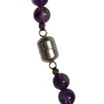Amethyst Natural Purple Beaded 8mm Single Strand Necklace 925 Magnetic Clasp Photo 3