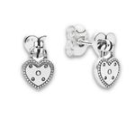 Pandora $120 Retail NWT  Heart-shaped Padlock Earrings Photo 1