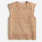 J.Crew  Sweater Shell with Buttons in Merino-Linen Blend Sz L Photo 0
