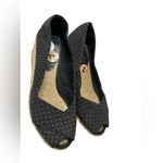 Ralph Lauren Cecilia Navy Polka Dot Woven Platform Espadrille Sandals – Size 7 White Photo 10