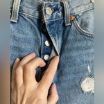 Levi's 🌸Levi’s 501 Light Wash Distressed Ripped Raw Hem Premium Denim Shorts #O Photo 6