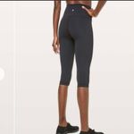 Lululemon  Wunder‎ Under Crop High Rise Curve 17" Heathered Black Leggings Size 6 Photo 2