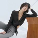 Aritzia  Wilfred Black Silky Front Tie Button Up Long Sleeve Blouse Top Photo 0